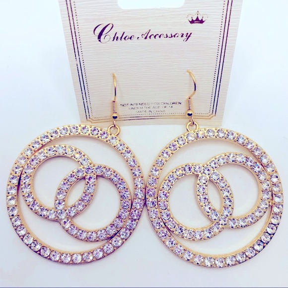 Earrings Crystal Forever Love Very Sparkly! BRAND NEW  Won’t Tarnish - Picture 8 of 8